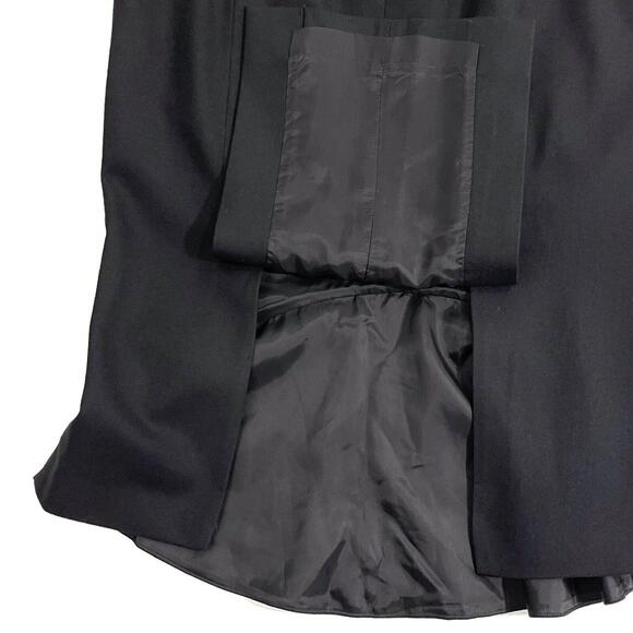 TOM FORD Size 38 Italy Solid Black Wool Blend Pleat Front Designer Pencil Skirt - Picture 9 of 11